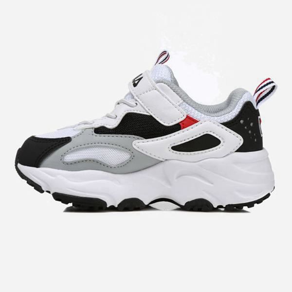 Fila Ray Tracer Kd Boy's Sneakers - Black/White/Red,NZ 16-3689